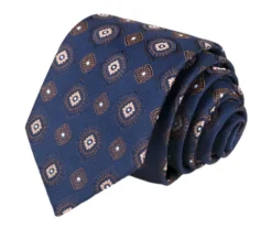 Navy Medallion Pattern Tie