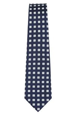 Navy Geometric Print Tie