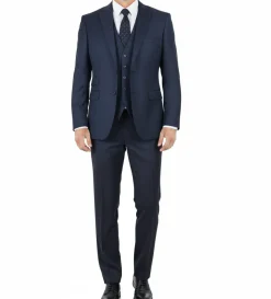 Navy Glen Plaid 3 Piece Regular Fit Suit