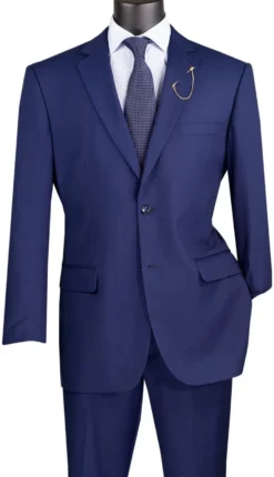 Nola Collection - Patriot Blue Regular Fit 2 Piece Suit with Adjustable Waistband Pants