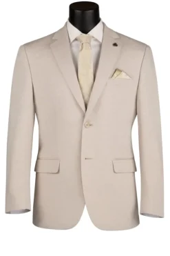 Oatmeal Modern Fit Textured Pick Stitch Blazer