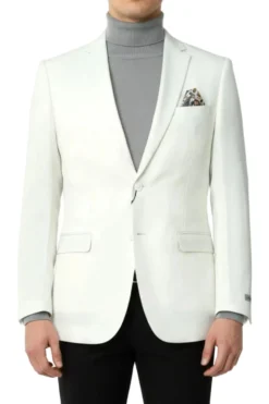 Off White Hybrid Fit Single Breasted Notch Lapel Jacket