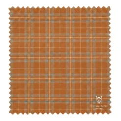 Orange Modern Fit Windowpane Peak Lapel 3 Piece Suit