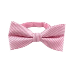 Pink Diagonal Striped Bow Tie