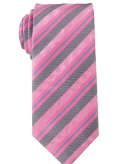 Pink Diagonal Striped Tie