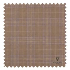 Pompey Collection - Men's Glen Plaid Dress Suit 2 Piece Regular Fit in Tan