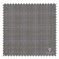 Pompey Collection - Men's Glen Plaid Dress Suit 2 Piece Regular Fit in Gray