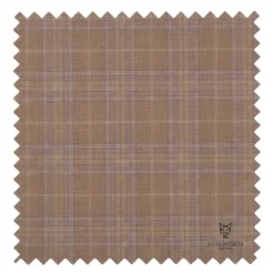 Pompey Collection - Men's Glen Plaid Dress Suit 2 Piece Regular Fit in Tan