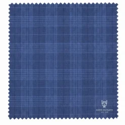 Pompey Collection - Men's Glen Plaid Dress Suit 2 Piece Regular Fit in Blue