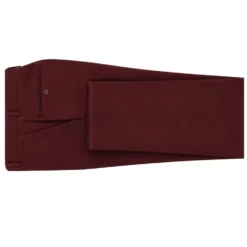 Pre-Hemmed Flat Front Adjustable Waistband Pants - Burgundy
