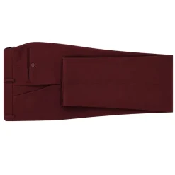 Pre-Hemmed Flat Front Adjustable Waistband Pants - Burgundy