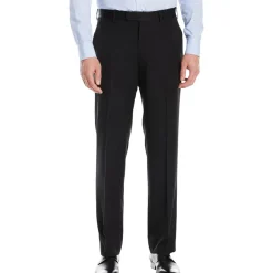 Pre-Hemmed Flat Front Adjustable Waistband Pants - Black