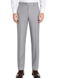 Pre-Hemmed Flat Front Adjustable Waistband Pants - Light Gray