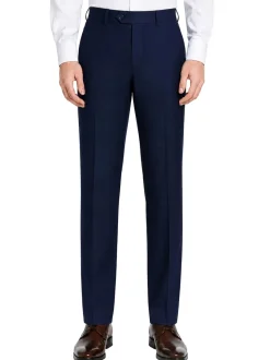 Pre-Hemmed Flat Front Adjustable Waistband Pants - Navy
