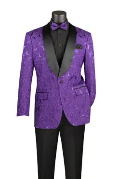 Purple Champagne Regular Fit Blazer Shawl Lapel