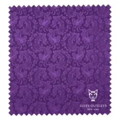 Purple Tone on Tone Paisley Pattern Slim Fit Men's 2 Piece Suit