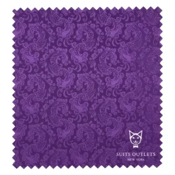 Purple Tone on Tone Paisley Pattern Slim Fit Men's 2 Piece Suit