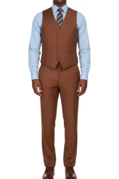 (38R) Cognac Regular Fit 3-Piece Suit