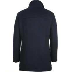 (40R) Navy Slim Fit Wool Blend Coat