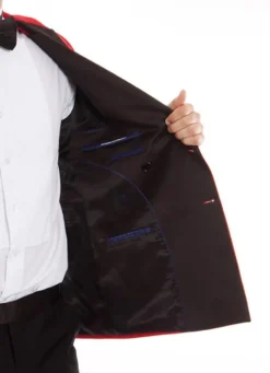 (46R, 46S) Slim fit Double Breasted Red Tuxedo