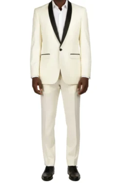 (36R) Slim Fit 2 Piece Ivory Tuxedo
