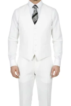 (38R) White Regular Fit 3-Piece Suit