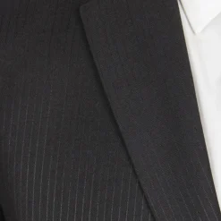 (42R Blazer) Modern Fit Black Pinstripe 2 Button Blazer