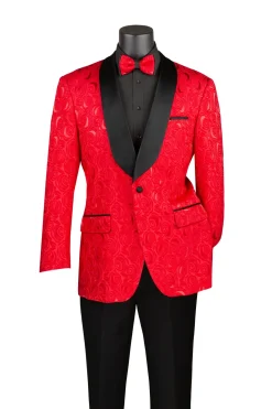 Red Champagne Regular Fit Blazer Shawl Lapel