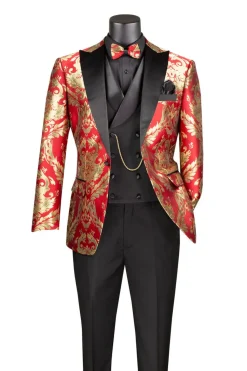 Red Gold Modern Fit 3 Piece Suit