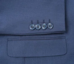 Regular Fit 2 Piece Notch Lapel 2 Button Suit In Blue