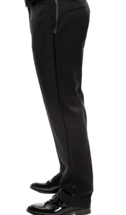 Regular Fit Black 2 Piece Tuxedo With Satin Lapel