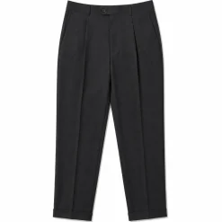 Regular Fit Pleated Pre-hemmed With Cuffs - Charcoal