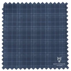 Renaissance Collection - Regular Fit Glen Plaid 3 Piece Suit Oxford Blue