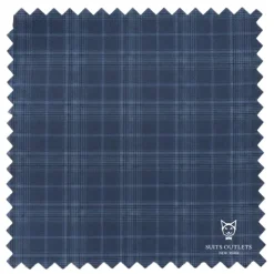Renaissance Collection - Regular Fit Glen Plaid 3 Piece Suit Oxford Blue