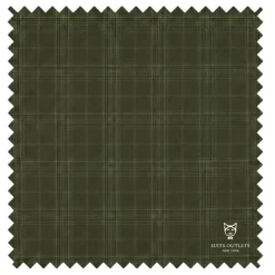 Renaissance Collection - Regular Fit Glen Plaid 3 Piece Suit Olive