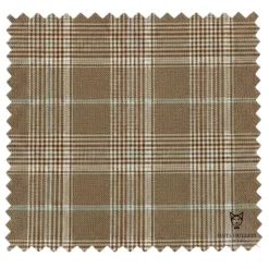 Renaissance Collection - Regular Fit Glen Plaid 3 Piece Suit Camel