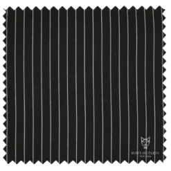 Rockefeller Collection - Double Breasted Stripe Suit Black Regular Fit 2 Piece with Adjustable Waistband Pants