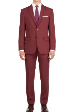 (42R, 44R, 48L) Burgundy Regular Fit 2-Piece Suit