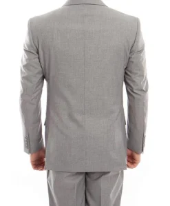 (36R, 44R, 46L) 100% Wool Modern Fit 2 Piece Gray Suit