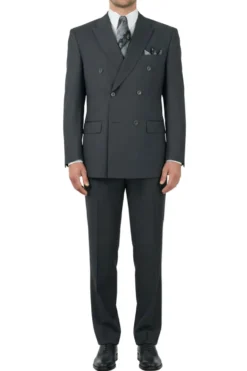 (38S) Charcoal Regular Fit Double Breasted 2 Piece Suit