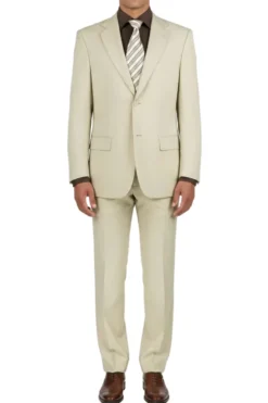 (38S, 42S, 48R, 50R) Beige Regular Fit 2-Piece Suit