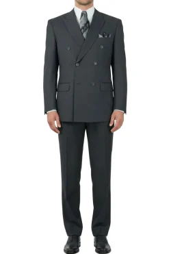 (38S) Charcoal Regular Fit Double Breasted 2 Piece Suit