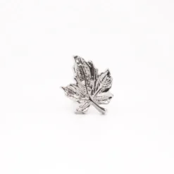 Silver-Plated Maple Leaf Design Cufflinks