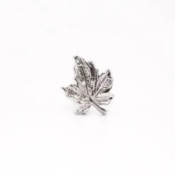 Silver-Plated Maple Leaf Design Cufflinks