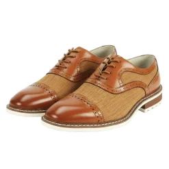 Sinclair Collection - Maple Plaid Leather Cap-Toe Dress Shoes