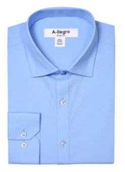 Slim Fit Cotton Convertible Cuff Dress Shirt In Sky Blue