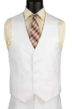 Slim Fit Men's Suit 3 Piece 2 Button in White