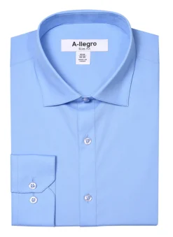Slim Fit Cotton Convertible Cuff Dress Shirt In Sky Blue