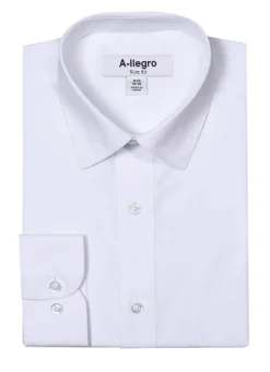 Slim Fit Cotton Convertible Cuff Dress Shirt In White