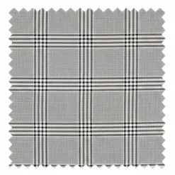 Slim Fit Suit Windowpane 3 Piece with Vest in Black/Gray